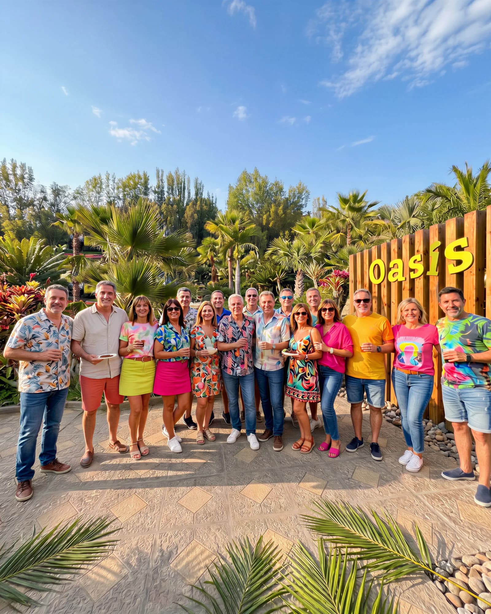 Paseo de empresa en Parque Oasis — grupo de equipo corporativo