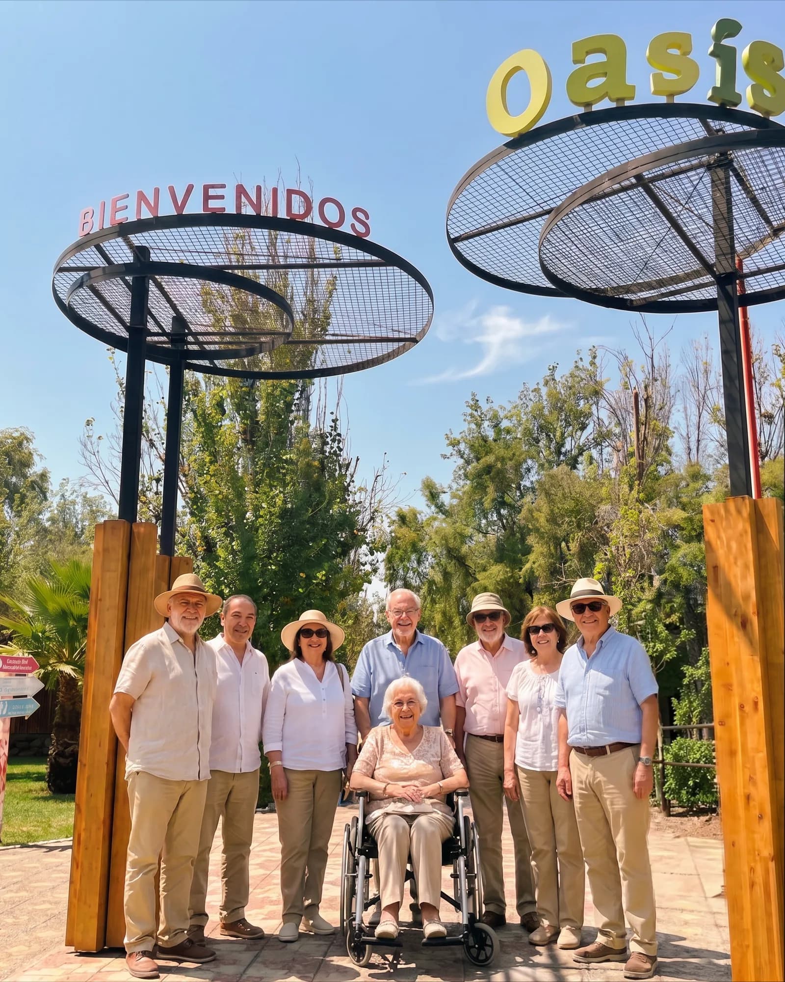 Paseo institucional en Parque Oasis — grupo de adultos mayores
